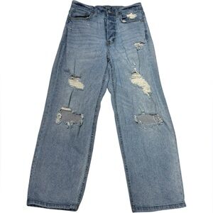Straight Leg Distressed Jeans